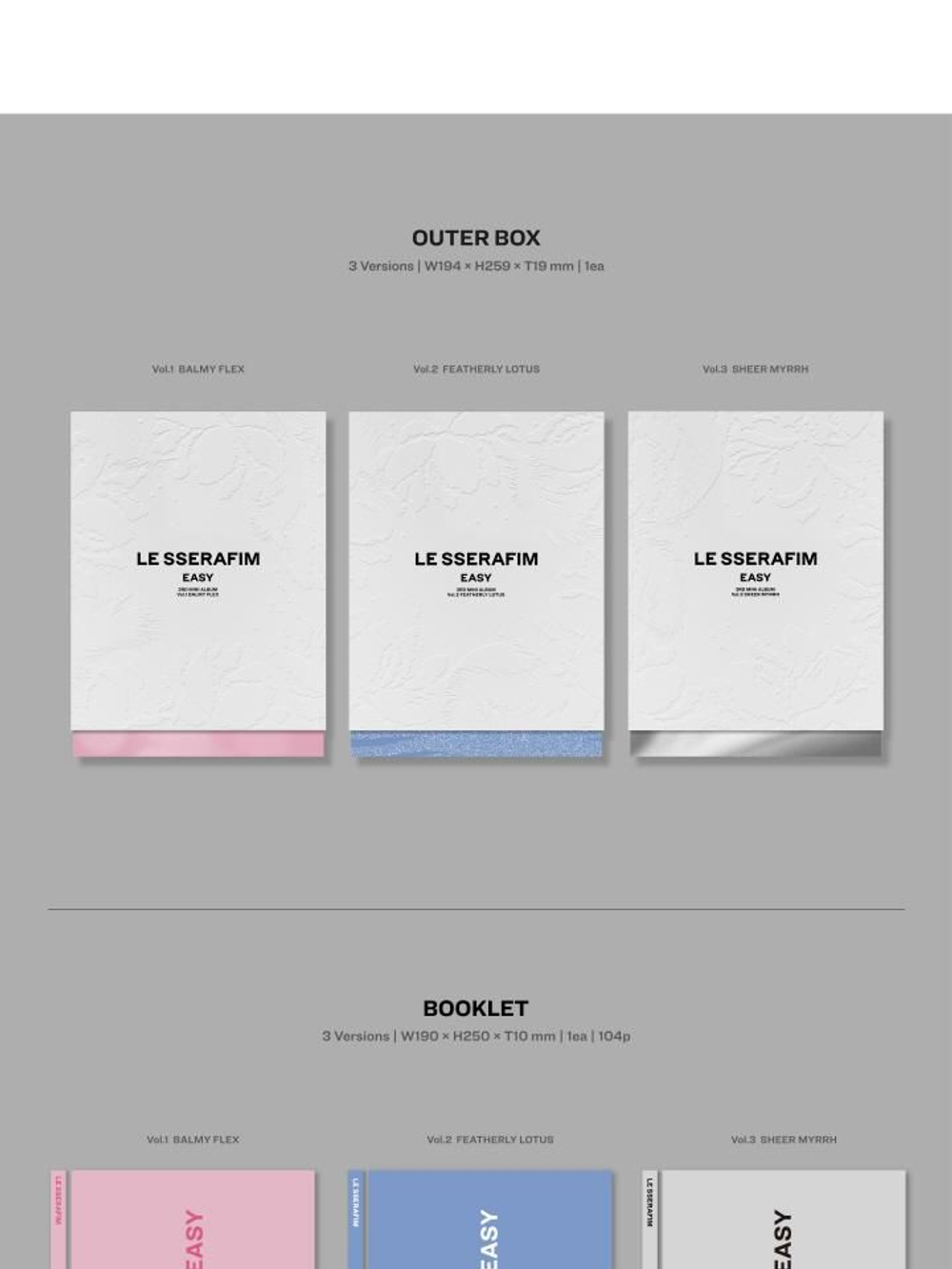 Альбом LE SSERAFIM - EASY 3rd Mini Album 3 Version SET