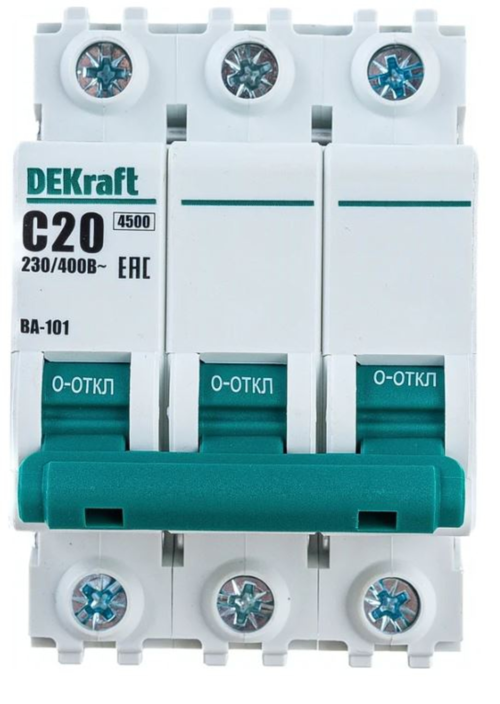 Автоматический выключатель DEKraft ВА101-3P-020A-C 11079DEK