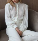 Ажурный кардиган EVA, Молочный