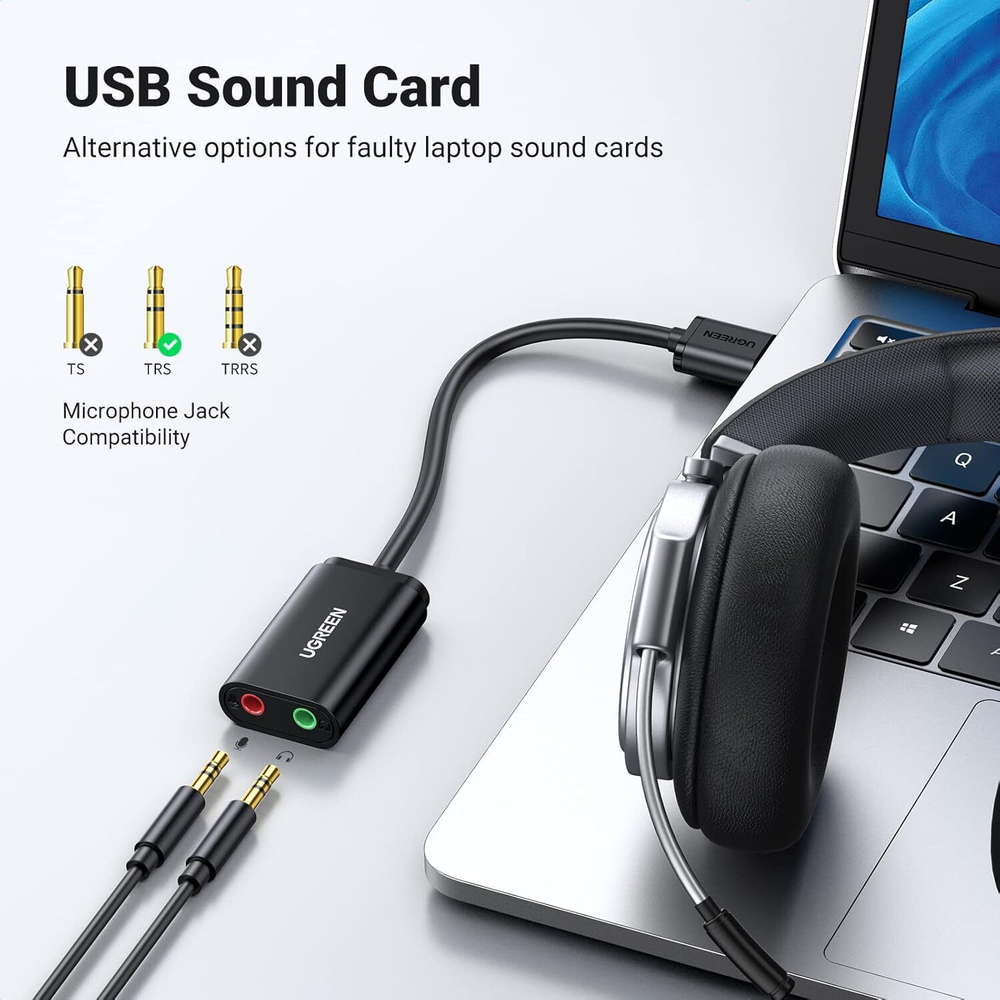 Конвертер USB 2.0 на Audio UGREEN 30724