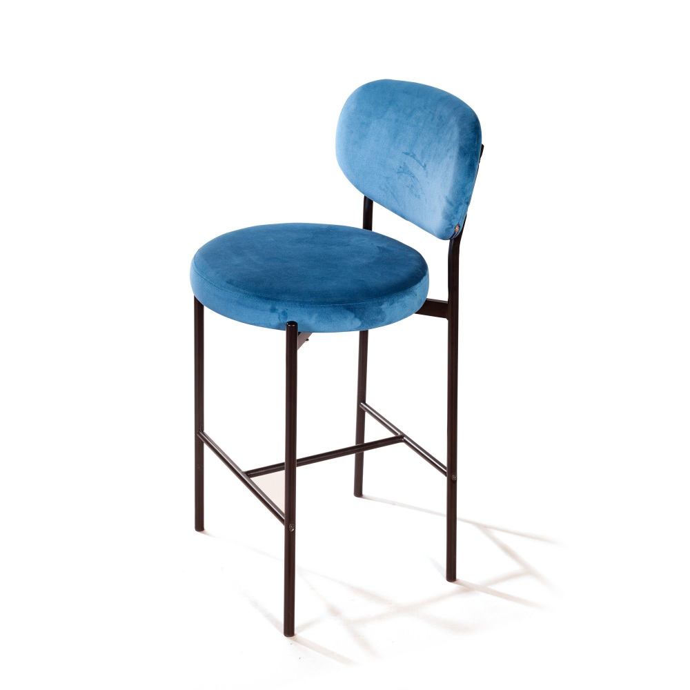 Стул полубарный Mason, бархат синий 29