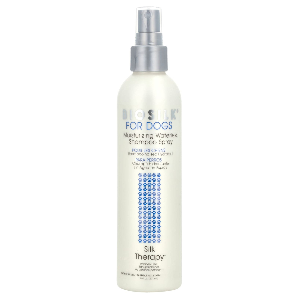 Biosilk, Silk Therapy, увлажняющий безводный шампунь-спрей для собак, 237 мл (8 жидк. унц.)