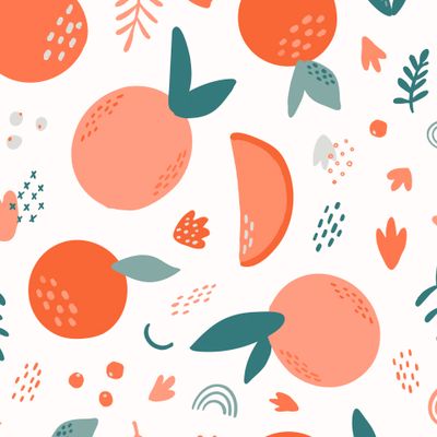 абстрактные апельсины в скандинавском стиле