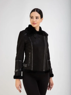 Дубленка авиатор натуральная короткая Турция