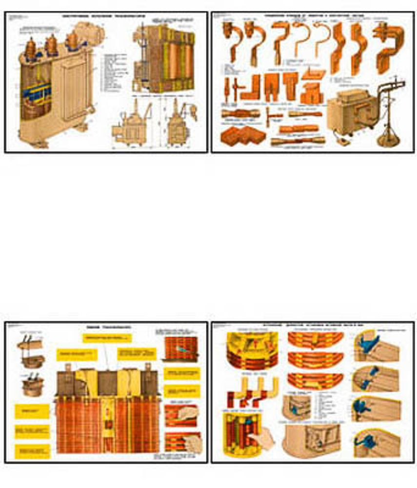 Плакаты ПРОФТЕХ &quot;Конструкция и ремонт трансформаторов и реакторов&quot; (24 пл, винил, 70х100)