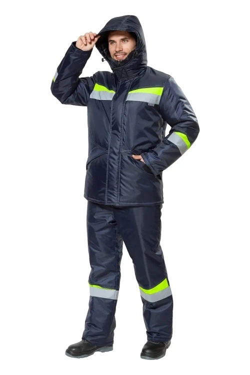 Костюм "Комфорт" т.синий/неоновый (зимний), р. 44-46, рост 182-188