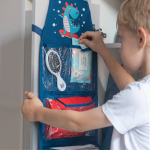 Набор для детского сада: кармашек, коврик, мешок. Динозавр