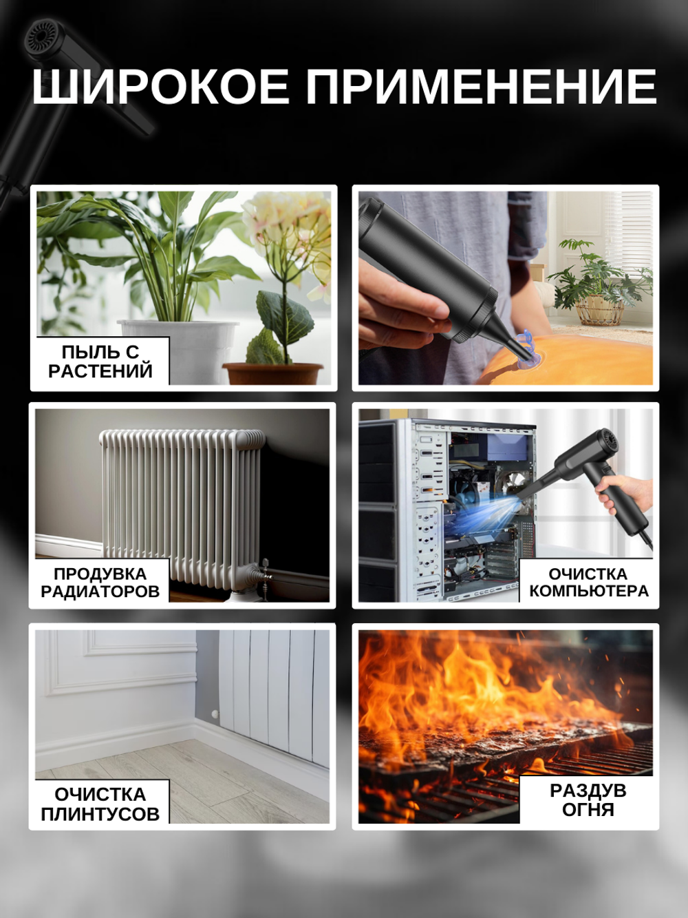 Воздушный проводной компрессор 600W / воздуходувка AC01