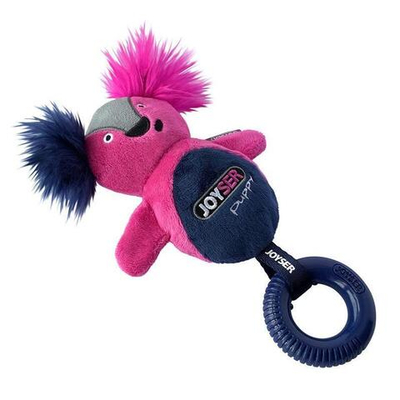 Игрушка для собак JOYSER Puppy Белка с резиновым кольцом и пищалкой S/M розовая, 21 см