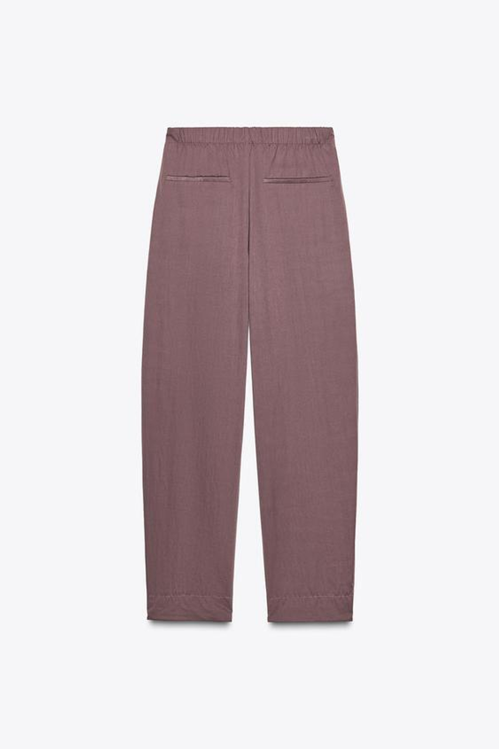 ZARA НЕЙЛОНОВЫЕ БРЮКИ С ПУГОВИЦАМИ СНИЗУ, ТЕМНО-РОЗОВЫЙ