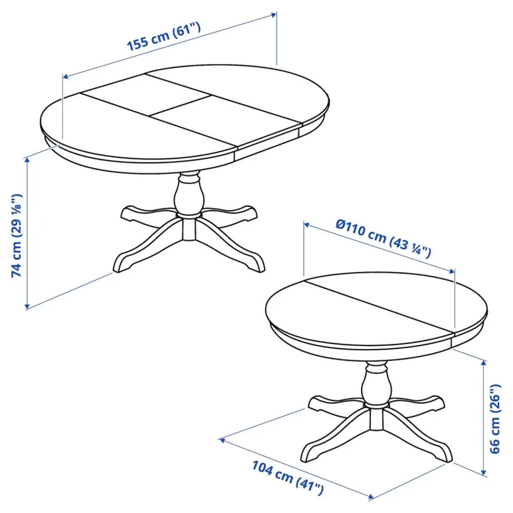 Обеденный набор - INGATORP/INGOLF IKEA/ИНГАТОРП/ИНГОЛЬФ ИКЕА, 110х74х87 см, белый