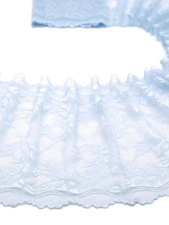03-270 Кружево эластичное 23 см, бело-голубой