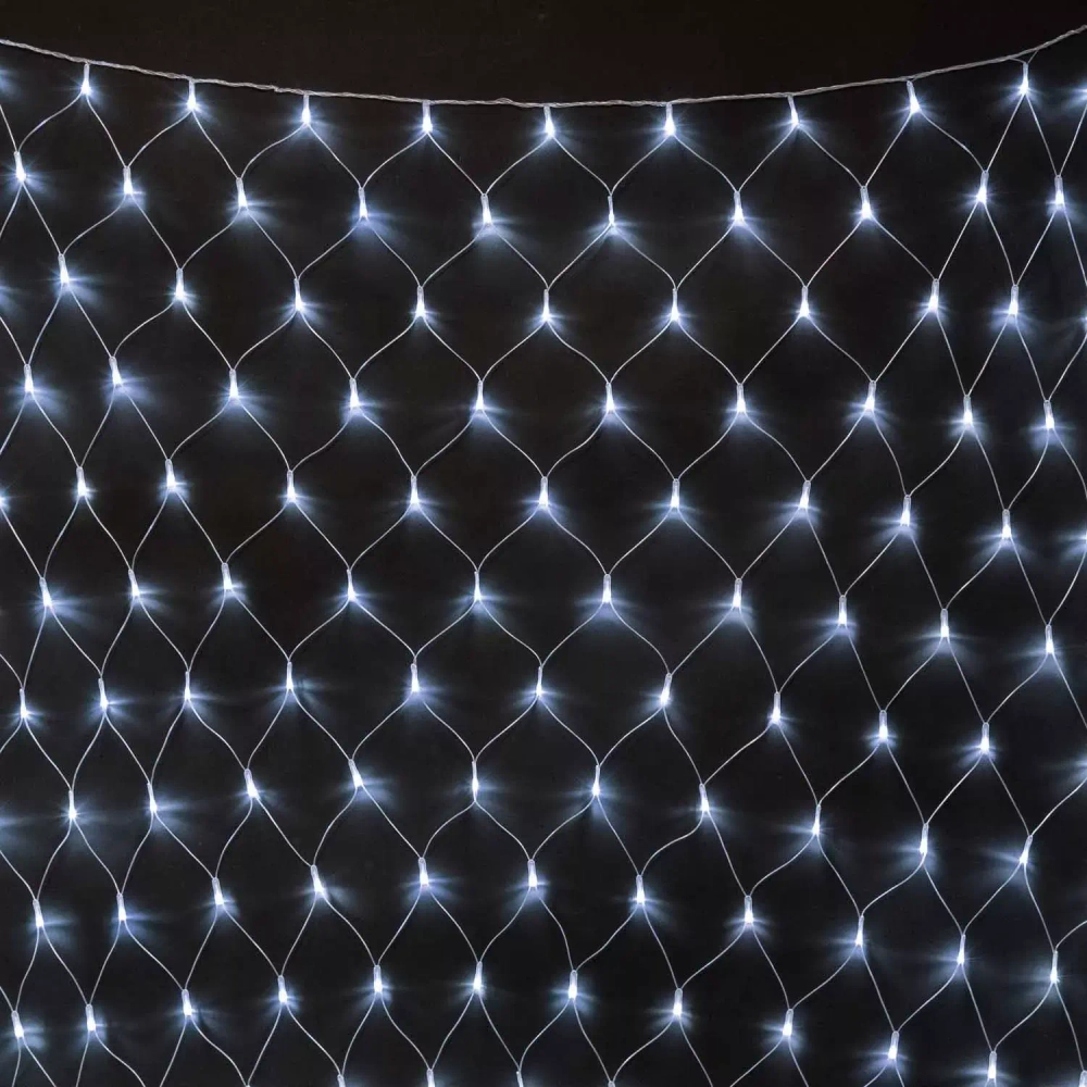 Светодиодная сетка с контроллером 2*3 м., 384 холодных белых LED ламп, прозрачный ПВХ, LTC (NTL384C-10-2W)