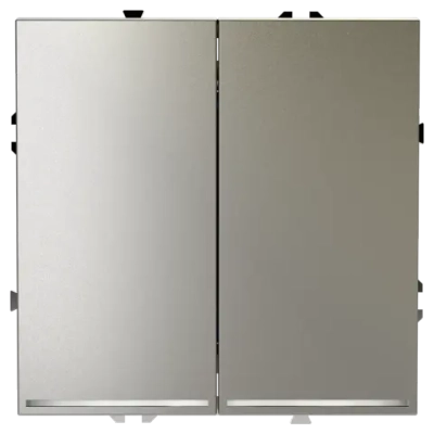 Проходной переключатель встраиваемый VOLTUM S70 двухклавишный с подсветкой 10А, (шелк)