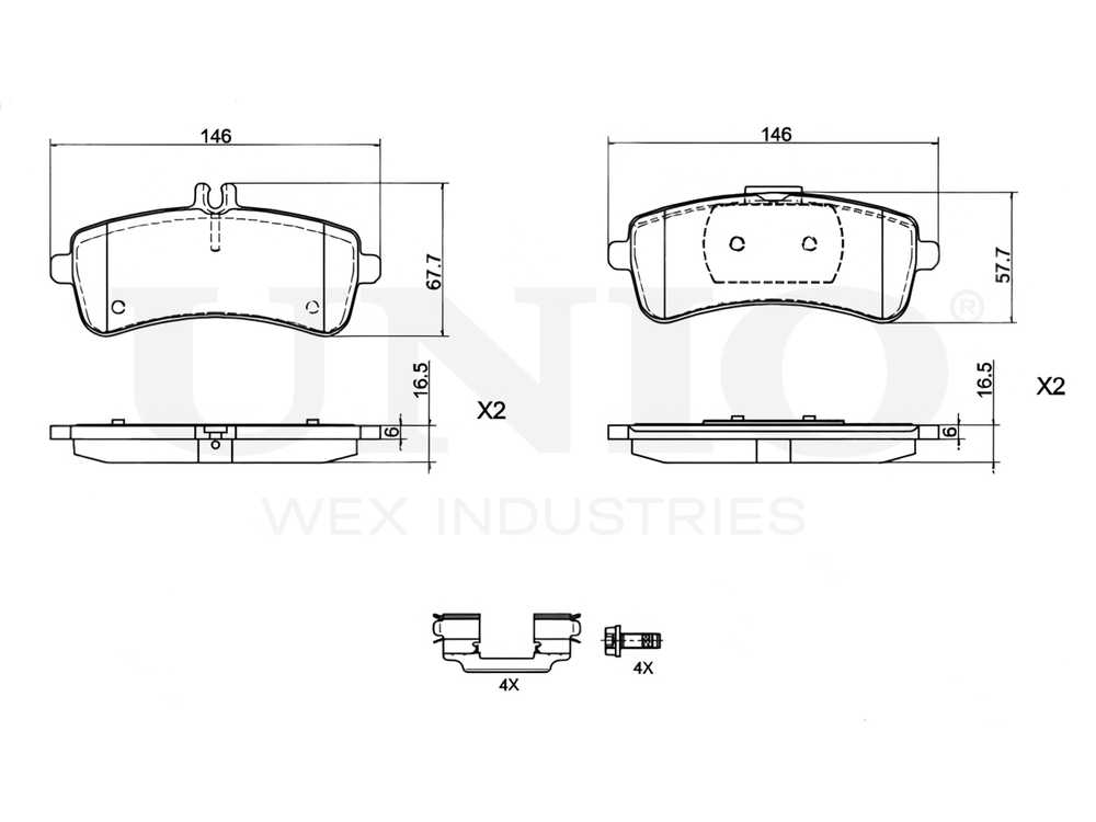 Колодки тормозные диск. задние UNIO BRP-20472
