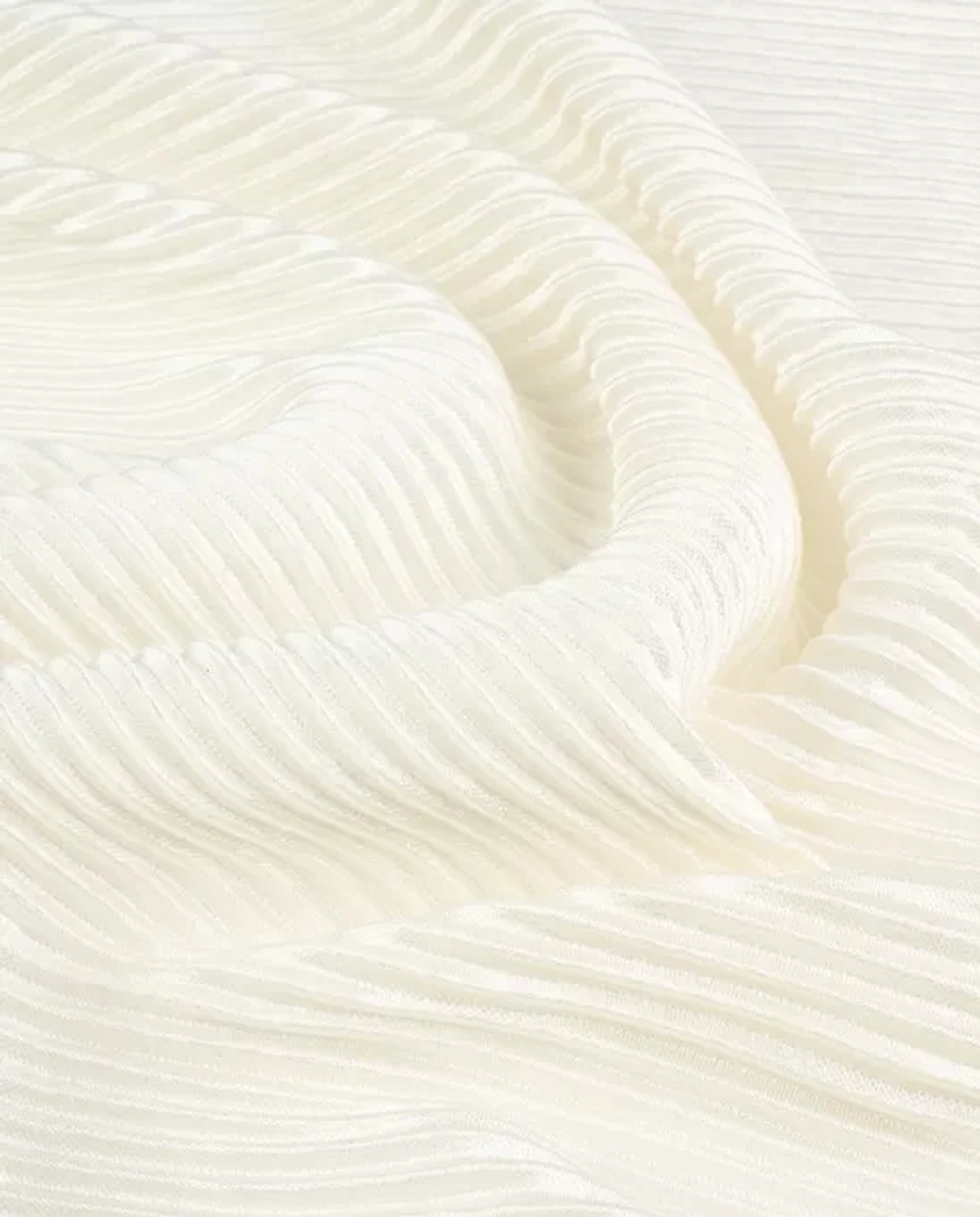 Трикотаж гофре. Цвет- Молочный