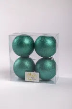Набор новогодних шаров (4 шт) - глиттер