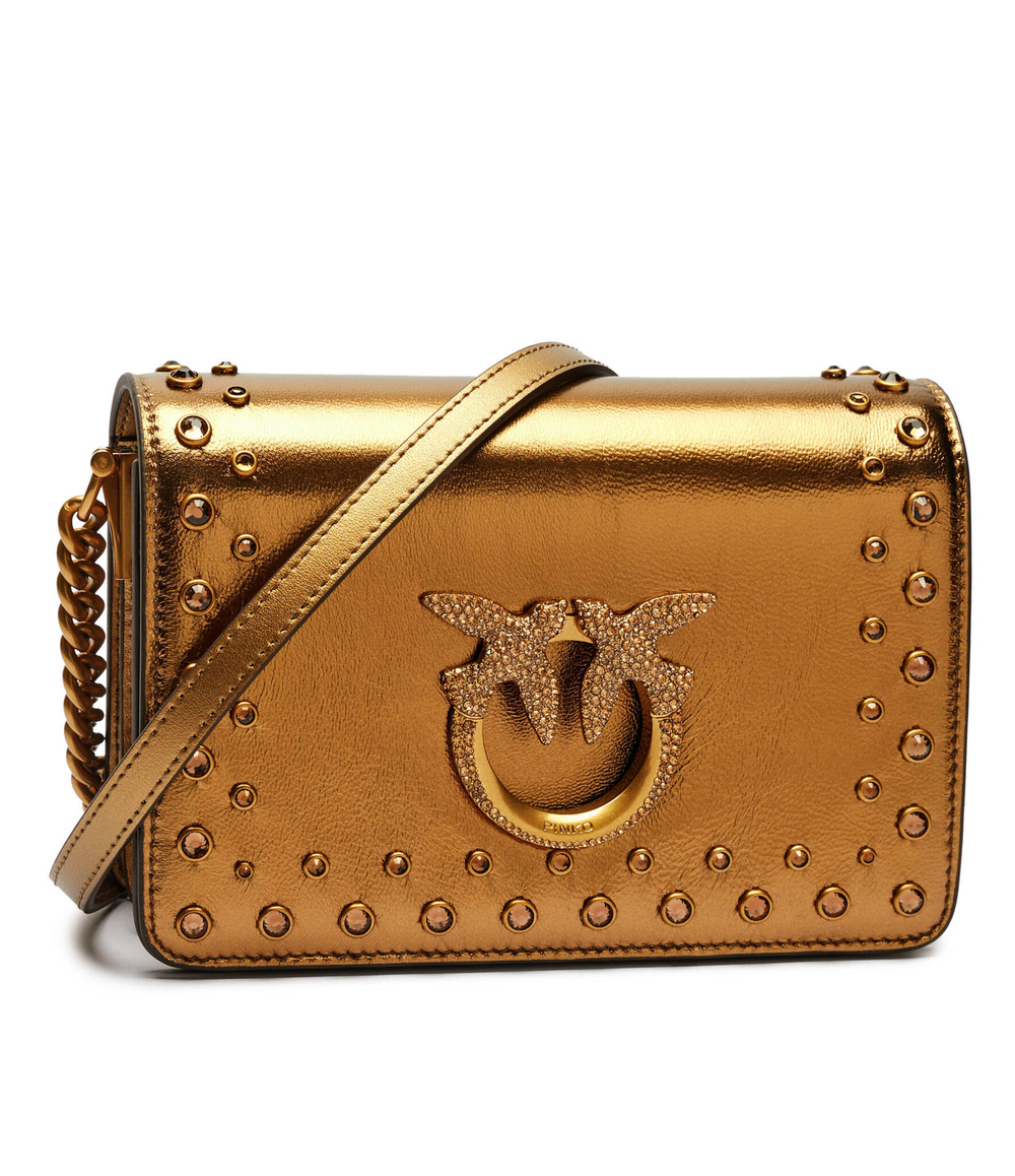 Кожаная сумка-мессенджер LOVE CLICK MINI Pinko - золотой(100067 A20H)