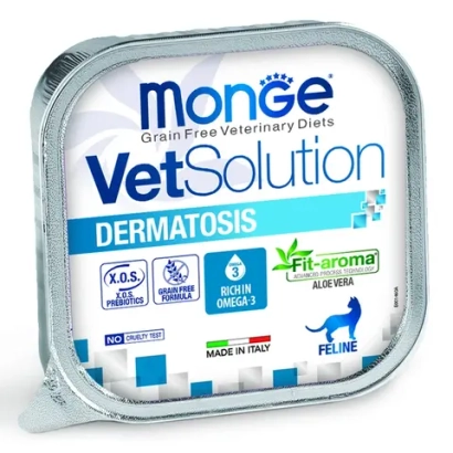 Влажный корм диетический Monge VetSolution Cat Dermatosis Дерматозис для кошек при заболеваниях кожи 100 г - 24 шт