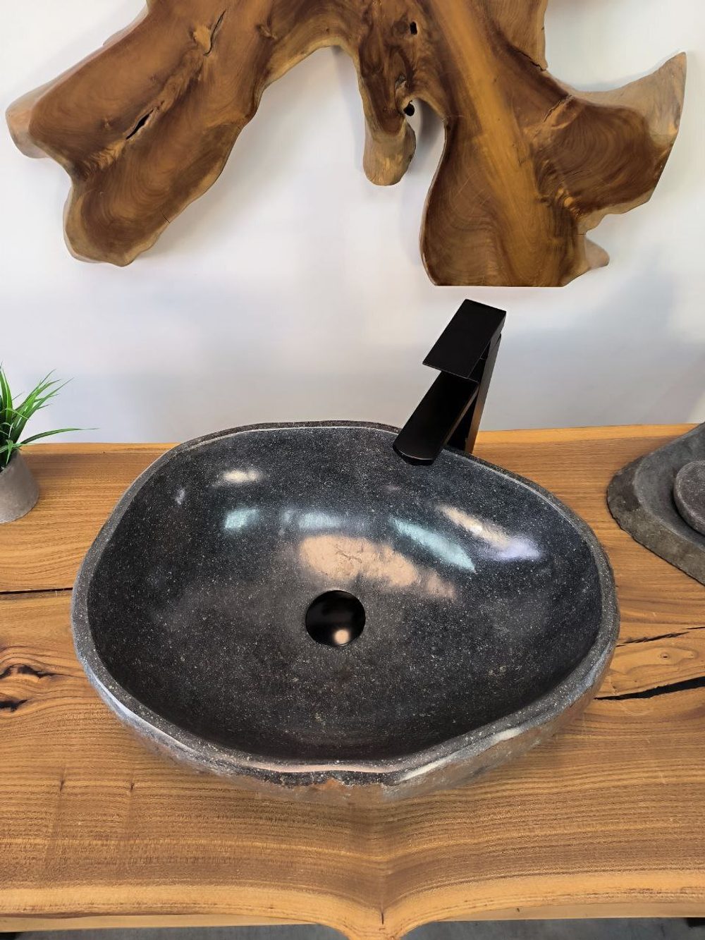 Раковина из речного камня RS-65858 50х38х15 из натурального камня