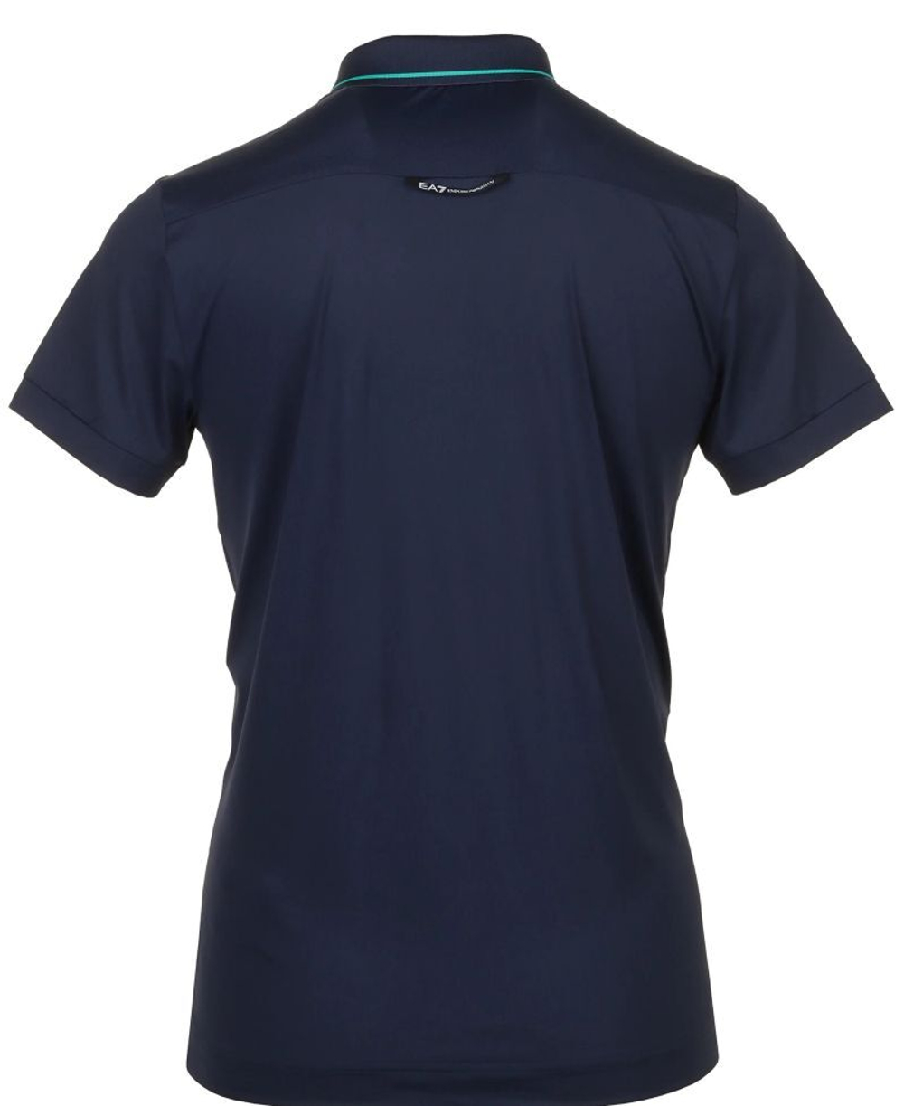 Мужское теннисное поло EA7 Man Jersey Polo Shirt - небесный