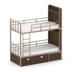 Overnight Кровать 2-х ярусная ON.K2-001 Венге Цаво/Металл Латте 2080*950*2260