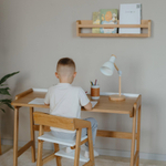 Растущий стул: натуральный дуб, белое сиденье