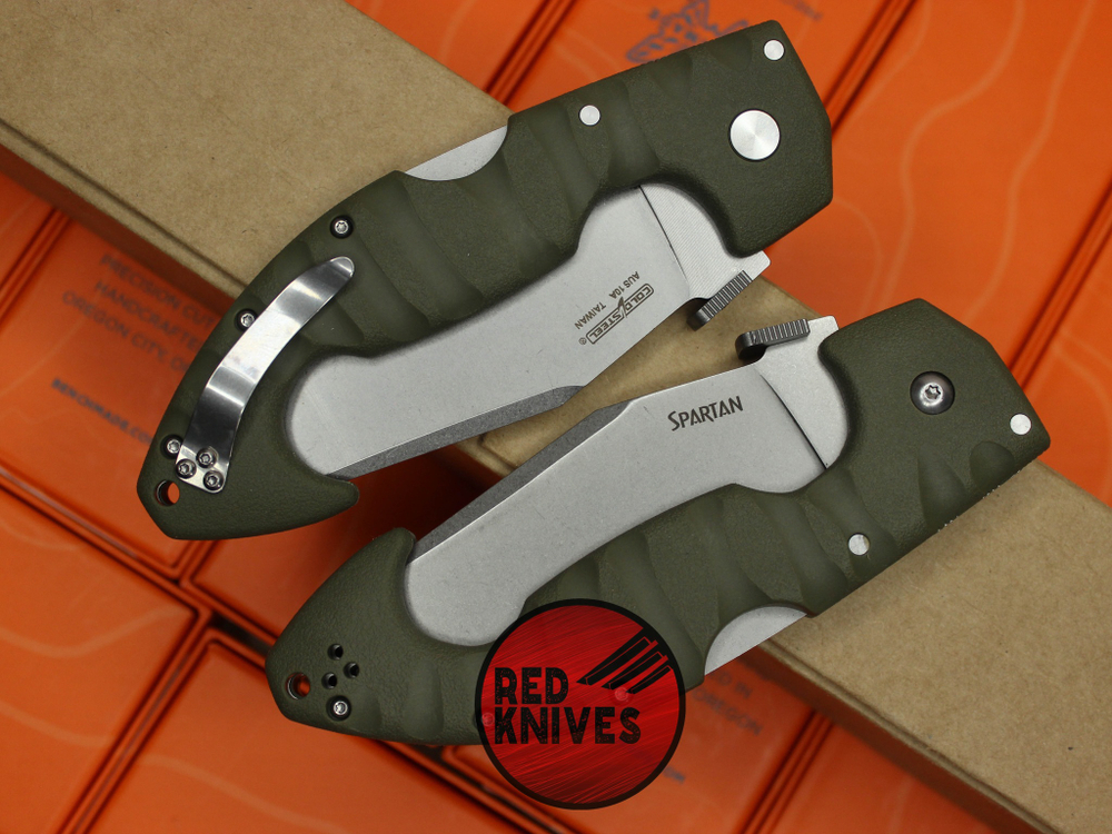 Нож Cold Steel Spartan - рукоять зеленая, клинок плейн (версия 2025г.)