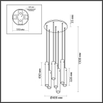 5061/32LB PENDANT ODL24 455 золотой/янтарный/металл/стекло Люстра каскадная LED 7*4W 3000K SHINY