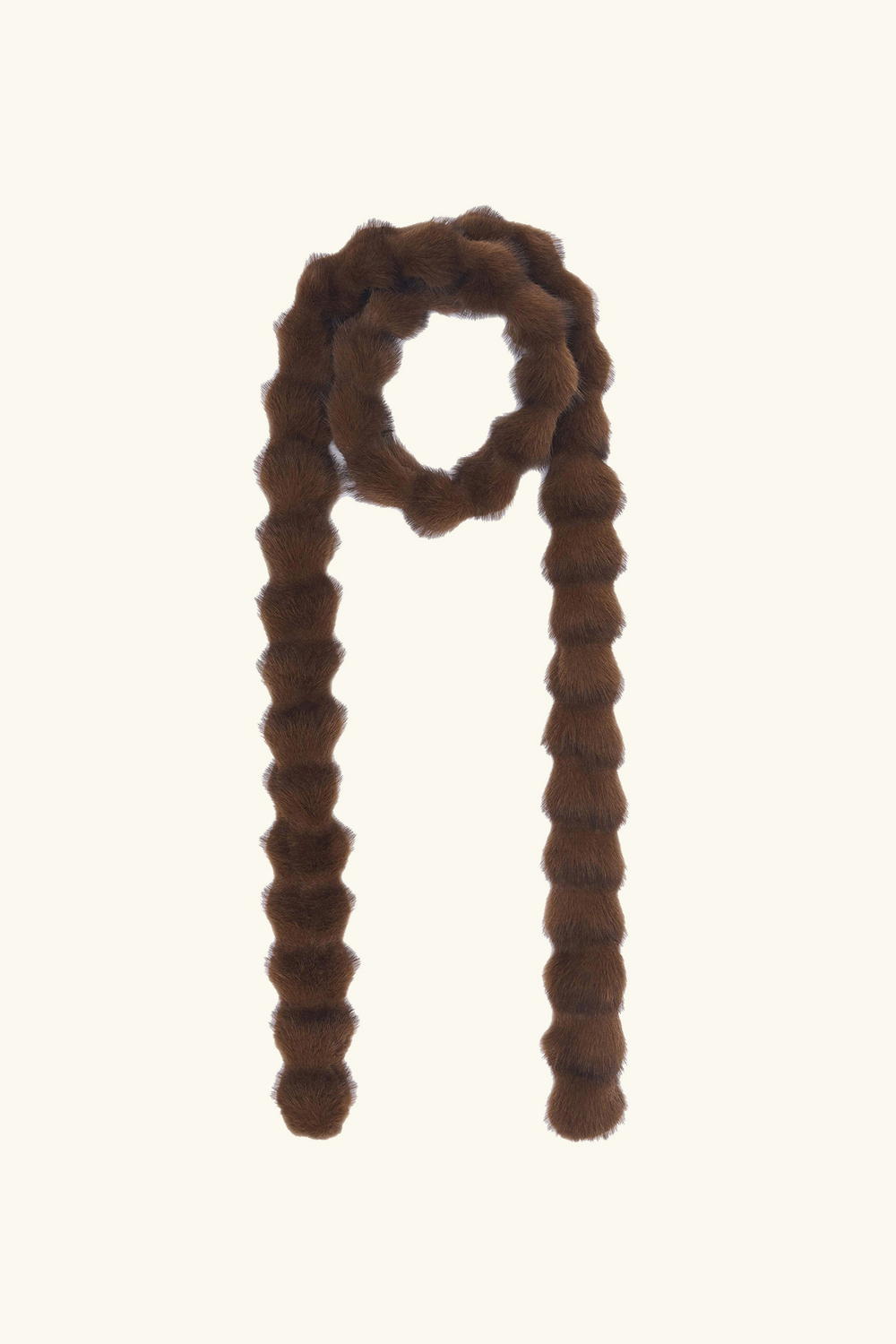 Шарф меховой (Puffette), коричневый