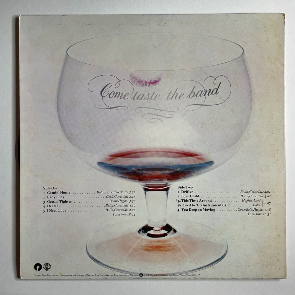 Винтажная виниловая пластинка LP Deep Purple Come Taste The Band (Japan 1979) (No Obi) Drifter