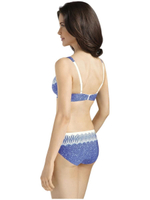 Бюстгальтер 75AA с плотной чашкой без косточек для фиксации экзопротеза молочной железы Amoena, экрю/синий