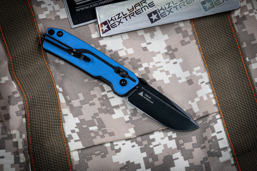 Складной нож SRM Rubik сталь D2 рукоять Blue/Black G10 (7228-GI)