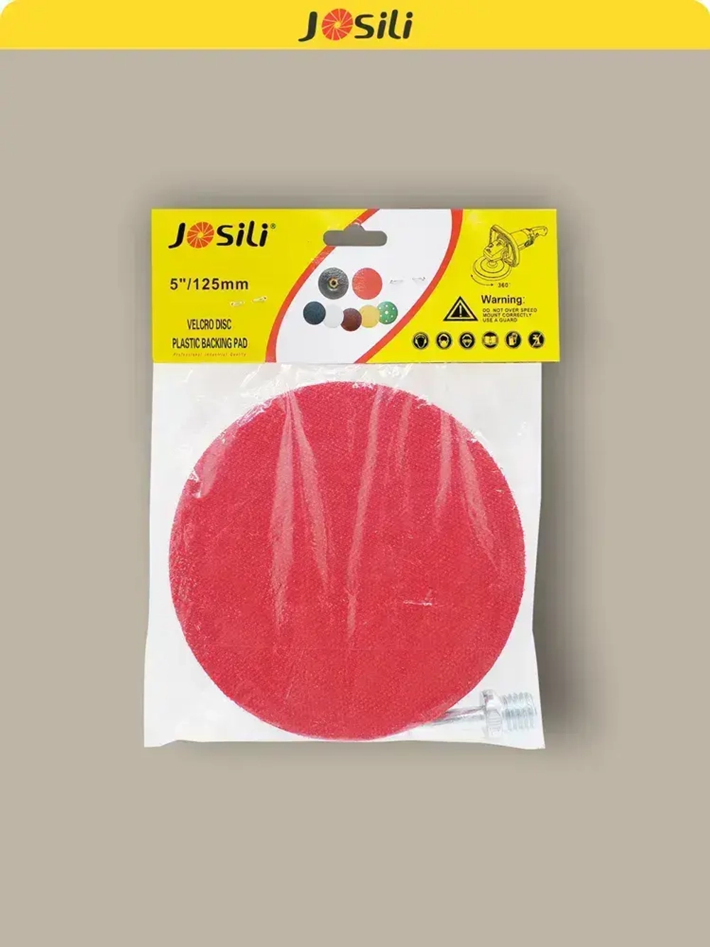 Тарелка опорная 125 мм насадка для дрели и УШМ с липучкой и адаптером (ТОЛСТАЯ)