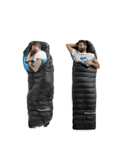 Спальный мешок Naturehike CW400 NH18C400-D с утиным пухом, размер L, черный