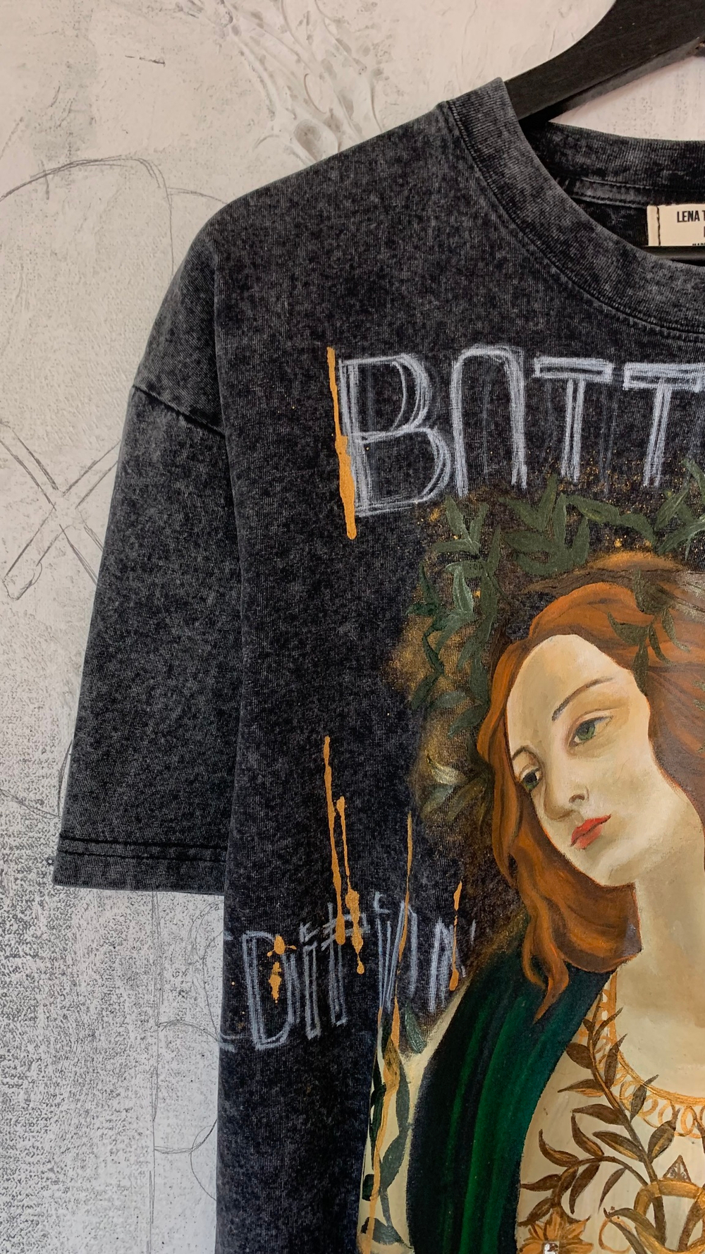 Футболка с ручной росписью "Botticelli"