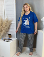 Пижама женская штаны+футболка к/р П0006 велик