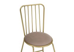 Стул на металлокаркасе Лирион бежевый велюр / золото