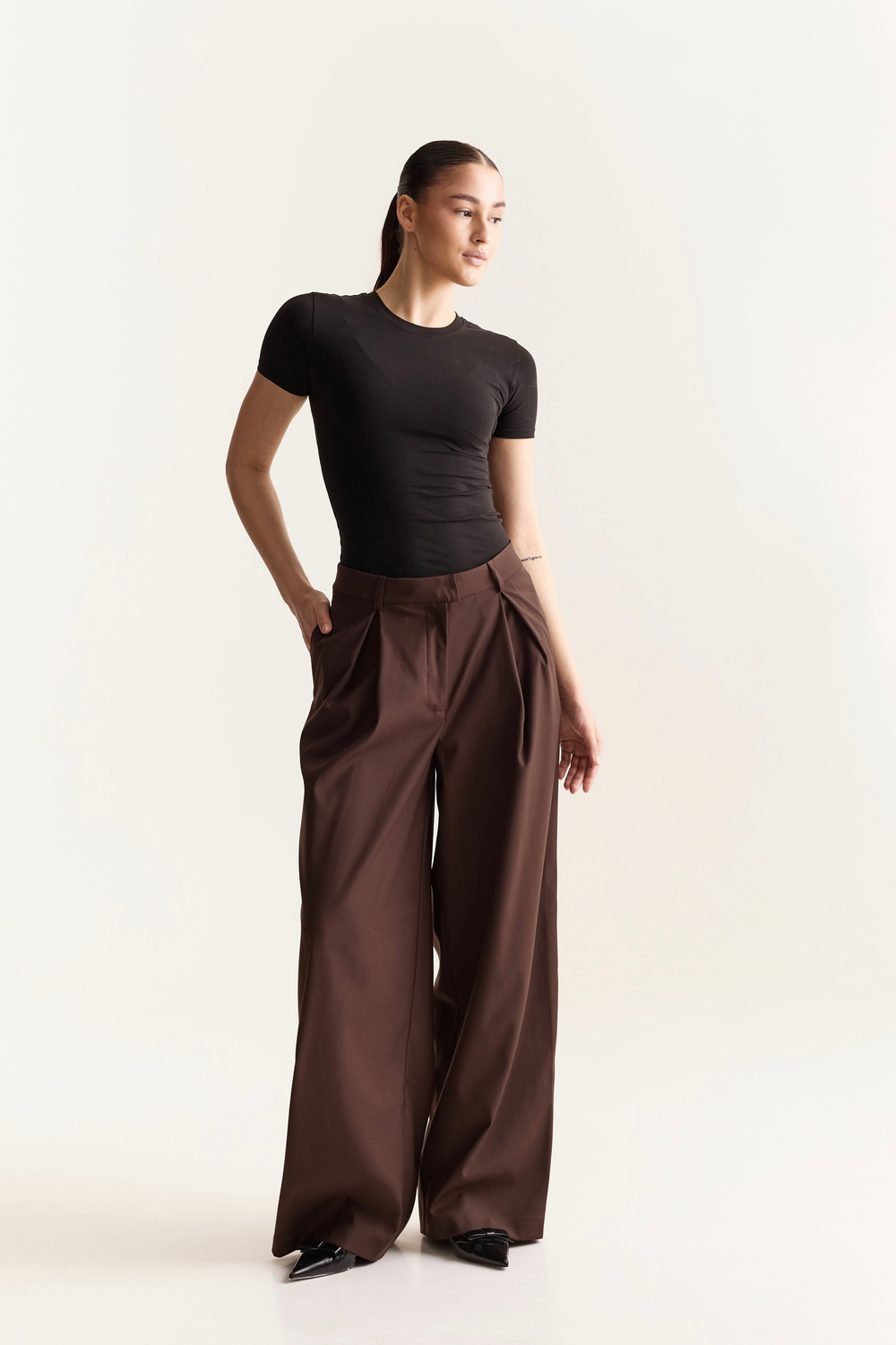 Pleated Pant - Brown (Women's)