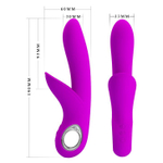 Лиловый вибратор Carol с клиторальной щеточкой - 19 см.