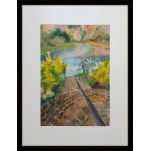 Картина авторская акварельная в паспарту 30х40 см на стену для интерьера "Ореховно"