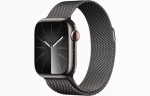 Apple Watch Series 9, 41 мм, из стали цвета «графит», миланский сетчатый браслет