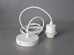 Патрон подвесной Е27 шнур подвес потолочный для светильника и люстры для лампы и абажура декоративный, белый, 1.9м, цоколь Е27, 60 Вт, 1 шт.