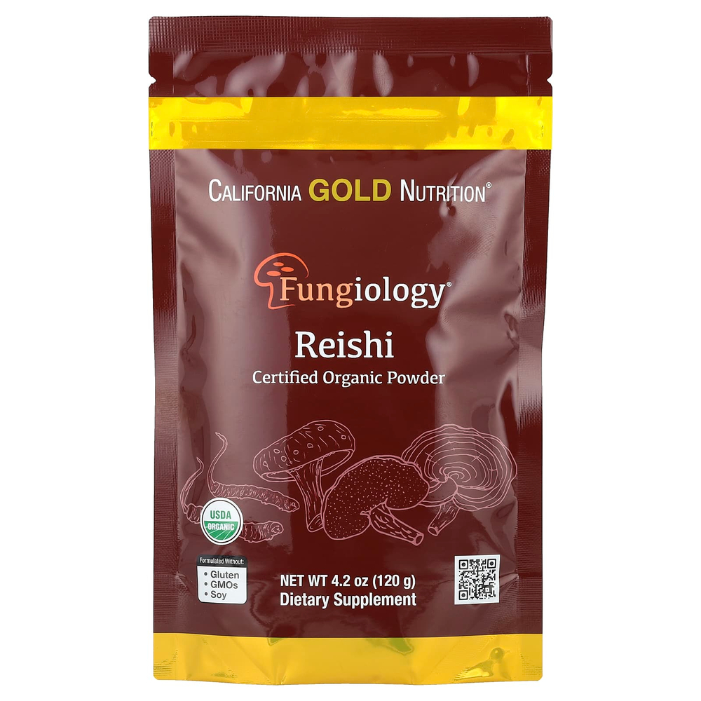 California Gold Nutrition, Fungiology®, порошок из сертифицированного органического рейши, 120 г (4,2 унции)