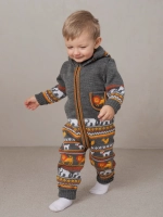 Вязаный комбинезон для новорожденных и малышей на молнии