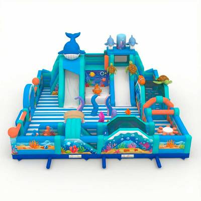 Коммерческий надувной батут «Аква-мир» 15×15×7 м