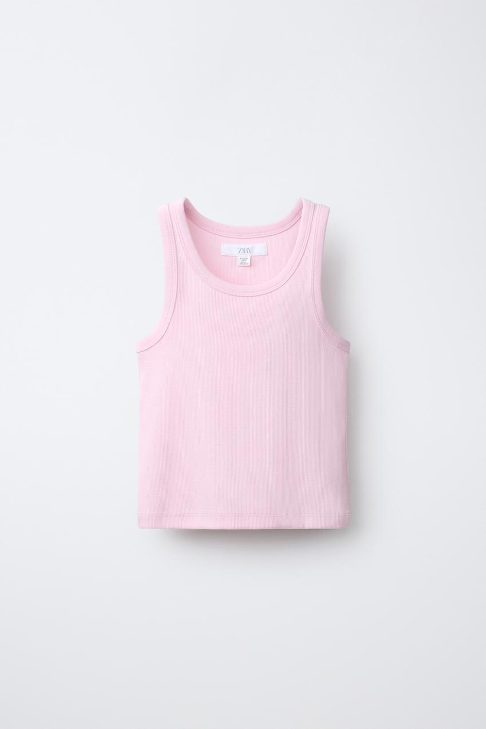 ZARA ТОП В РУБЧИК, РОЗОВЫЙ