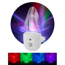 Ночник - светильник светодиодный ЭРА NN-618-LS-W в розетку с датчиком освещенности белый | Ночники