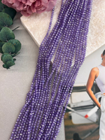 Бусины циркона (фианиты) 3 мм, нить 37 см, фиолетовый