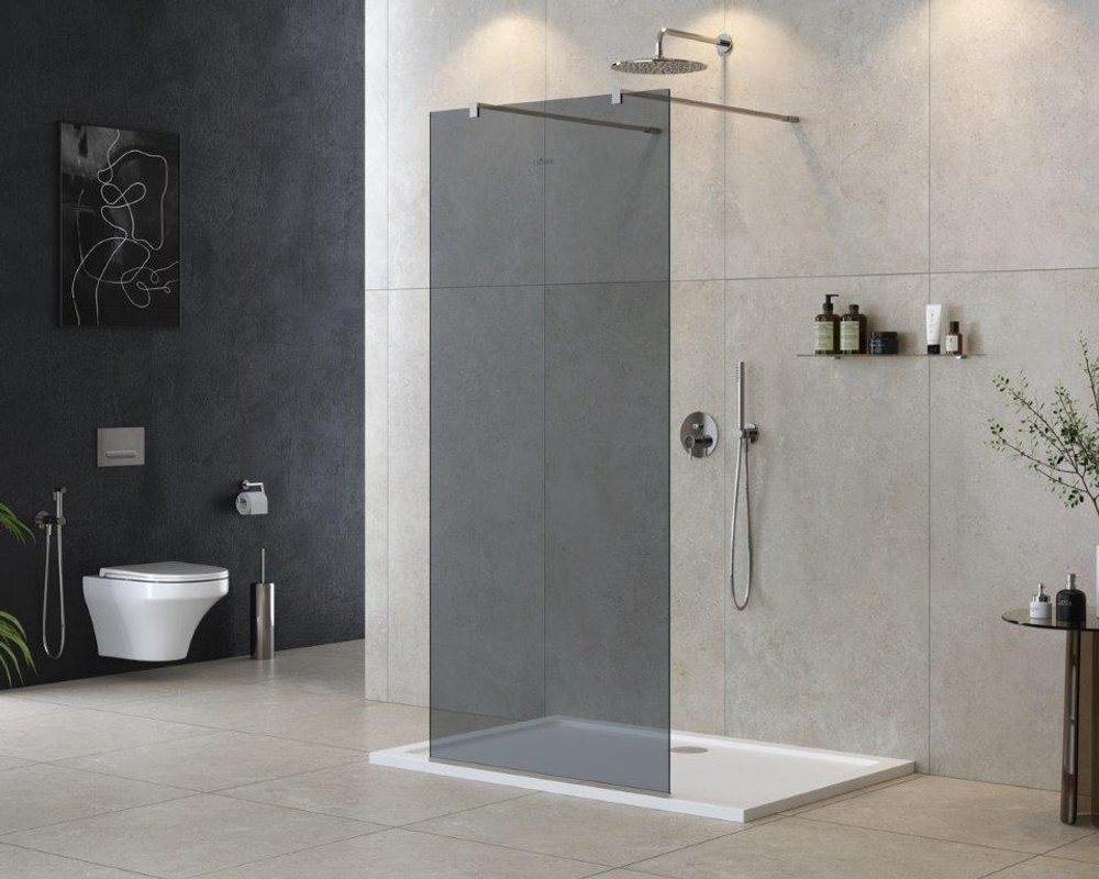 Душевая перегородка Cezares LIBERTA-L-2-110-120-GR-Cr профиль хром, стекло серое